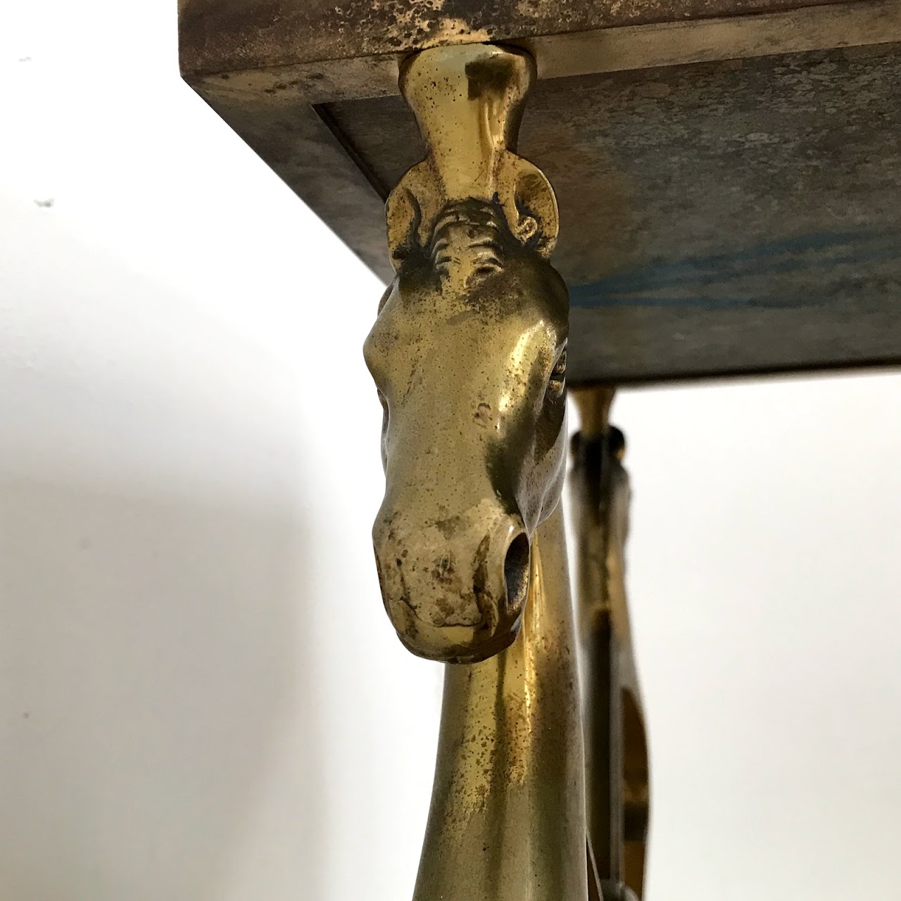 Mid-Century Brass French Style Horse Coffee Table