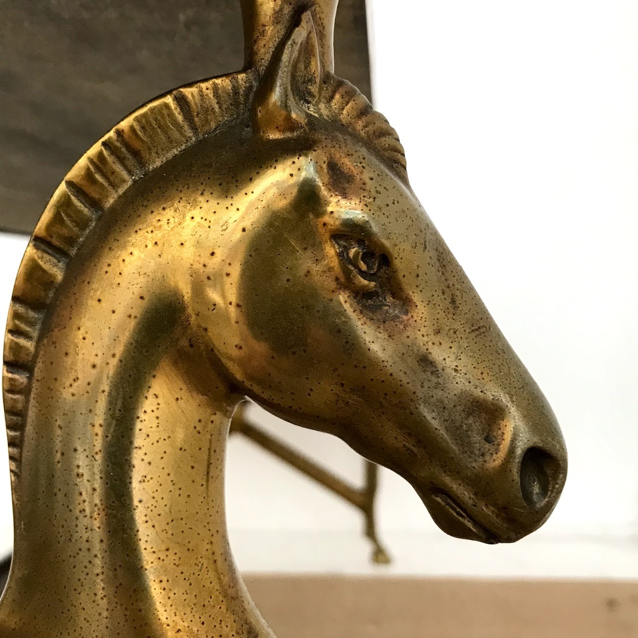 Mid-Century Brass French Style Horse Coffee Table