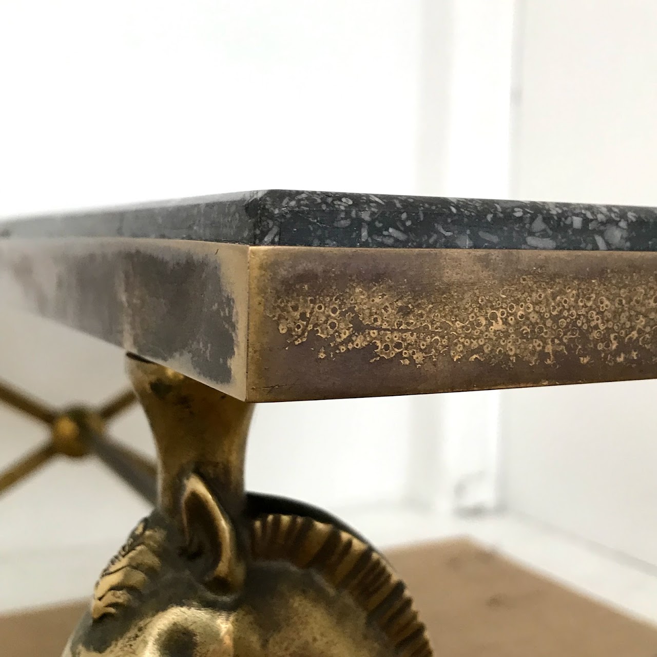 Mid-Century Brass French Style Horse Coffee Table