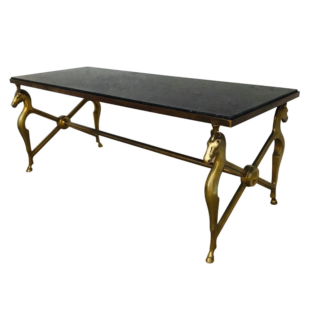 Mid-Century Brass French Style Horse Coffee Table