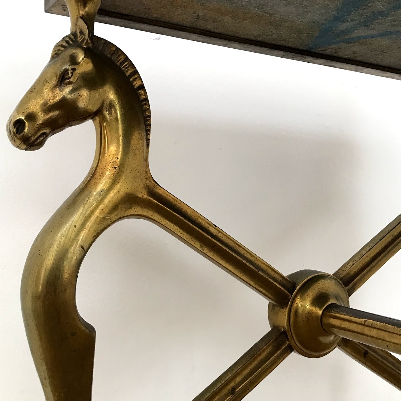 Mid-Century Brass French Style Horse Coffee Table