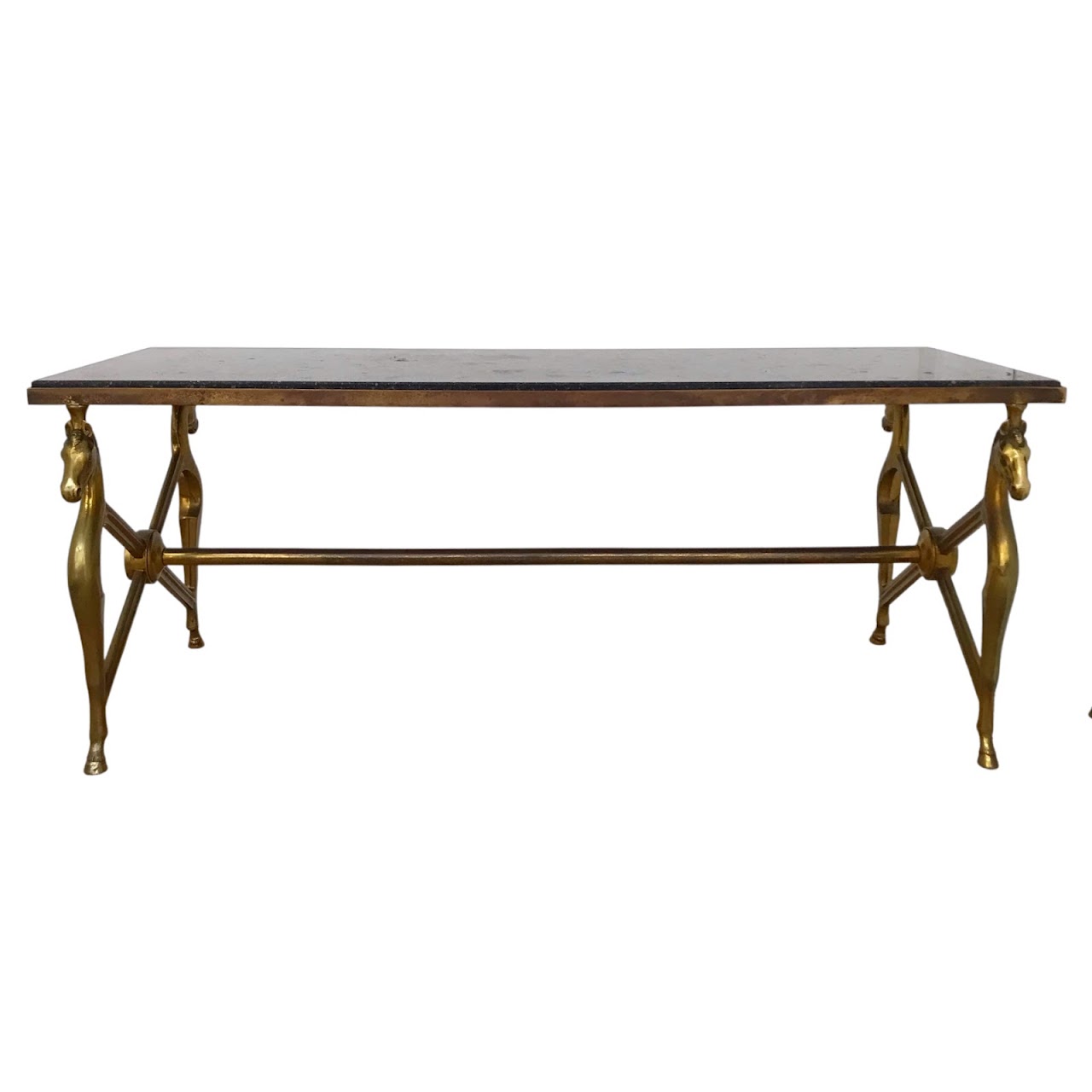 Mid-Century Brass French Style Horse Coffee Table