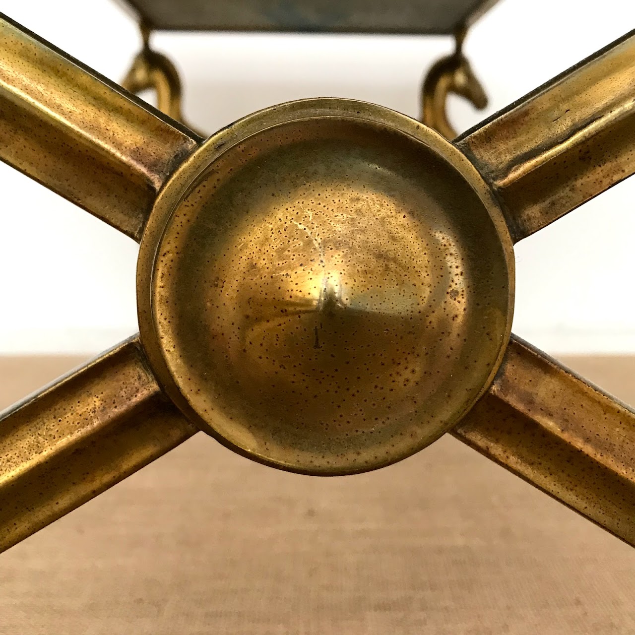 Mid-Century Brass French Style Horse Coffee Table