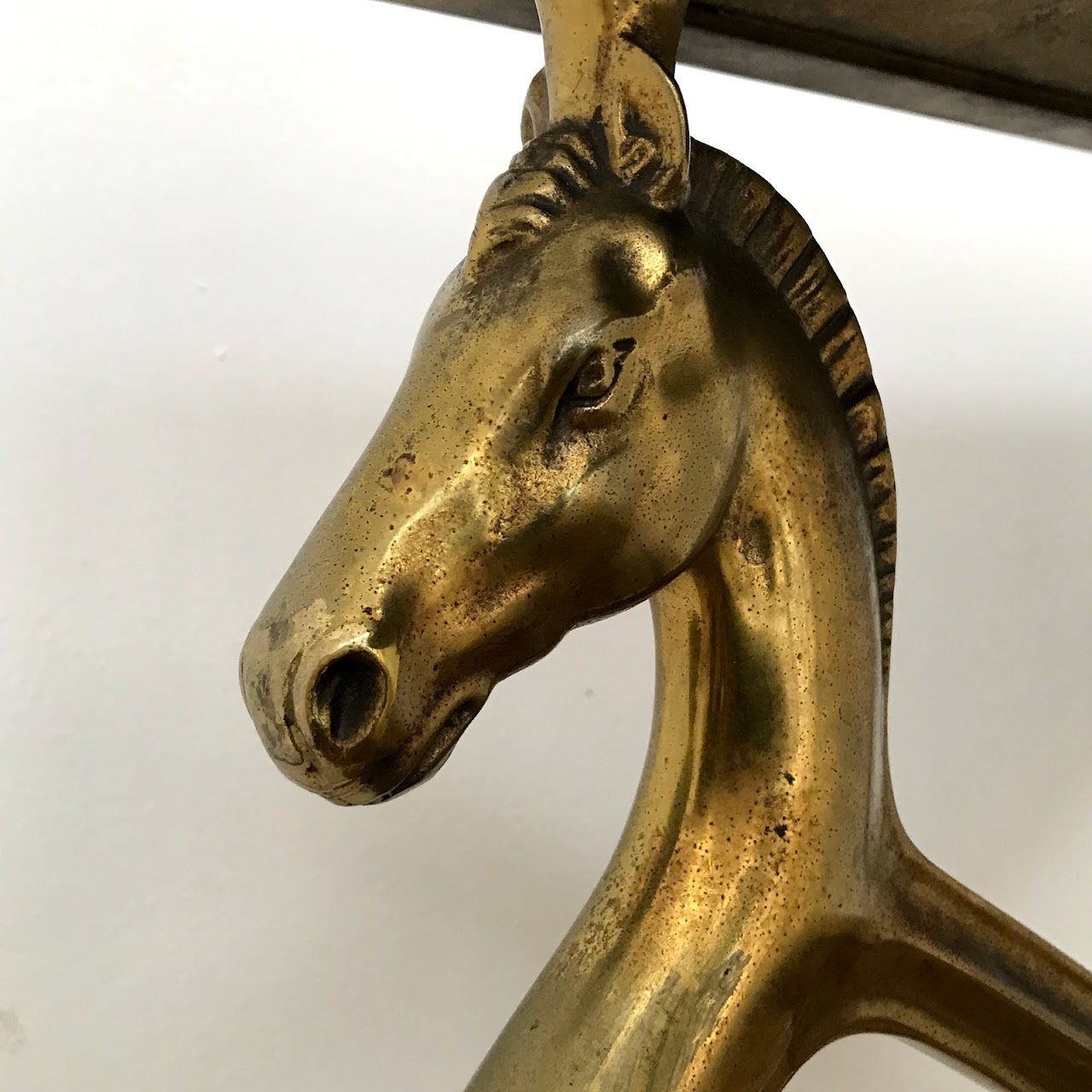 Mid-Century Brass French Style Horse Coffee Table