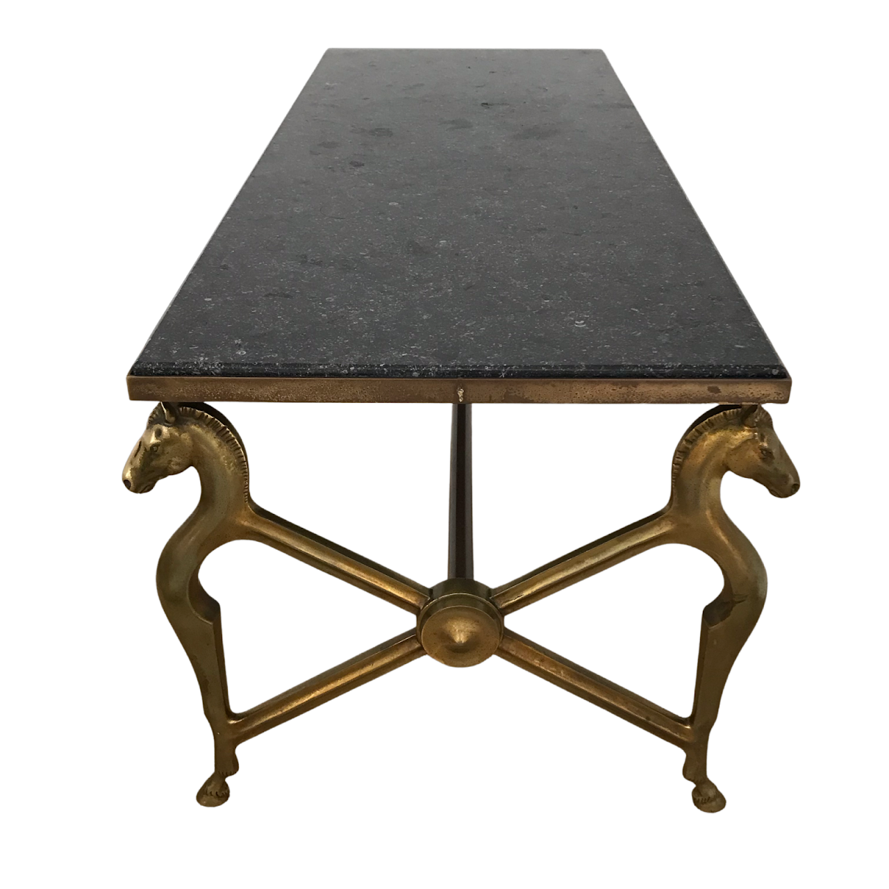 Mid-Century Brass French Style Horse Coffee Table