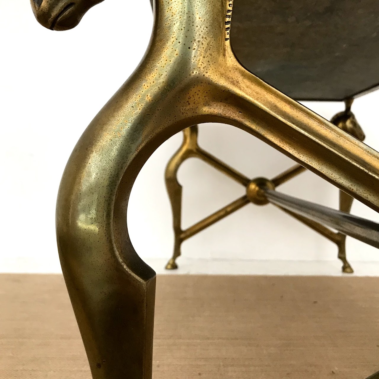 Mid-Century Brass French Style Horse Coffee Table