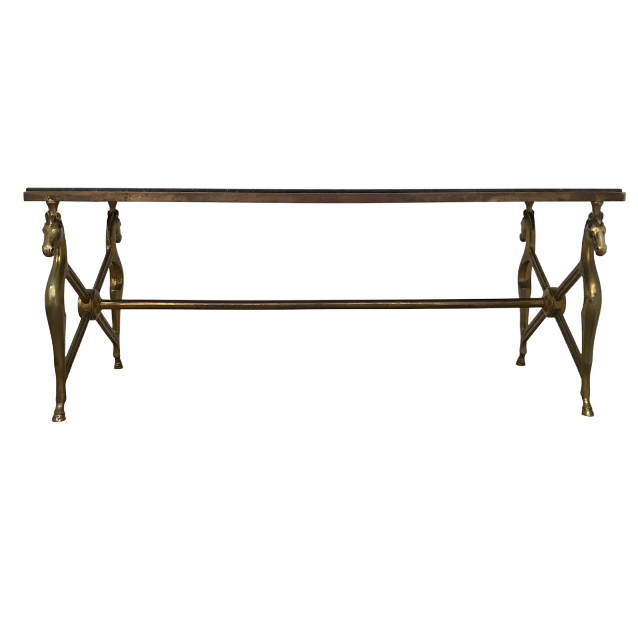 Mid-Century Brass French Style Horse Coffee Table