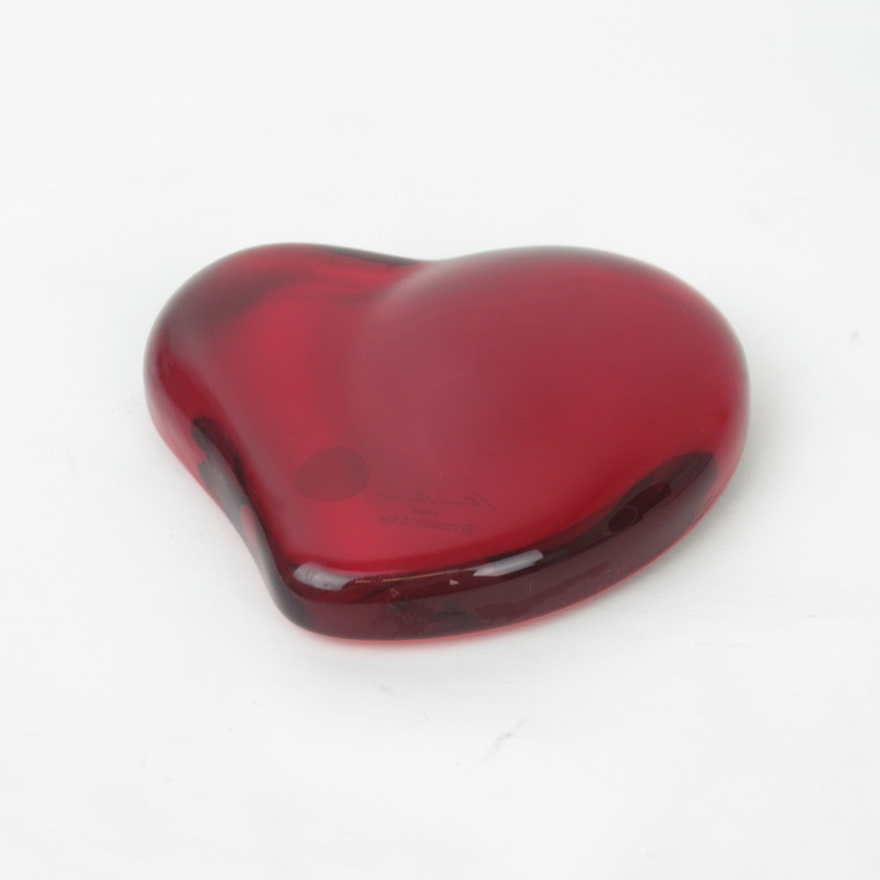 Tiffany & Co. Elsa Peretti Red Glass Heart Paperweight