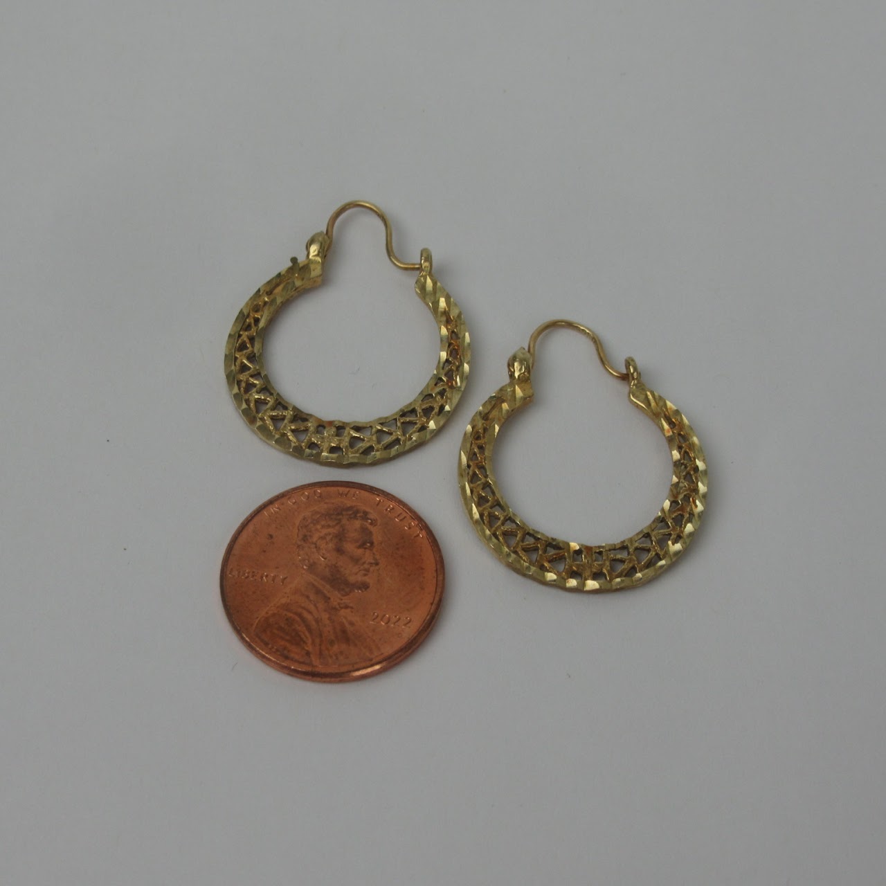 14K Gold Filigree Earring Set