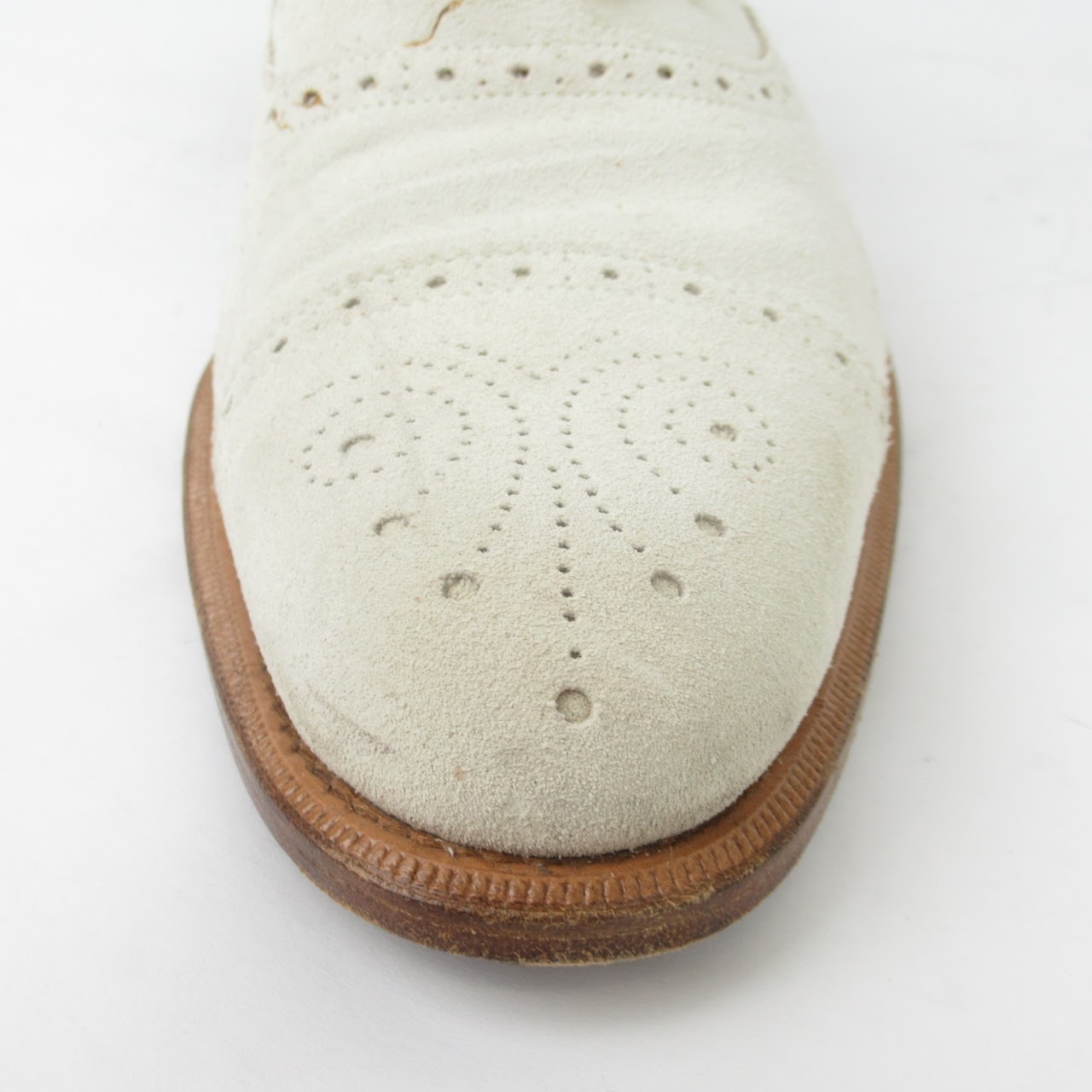 Salvatore Ferragamo Lavorazione Originale Cream Suede Oxford Shoes