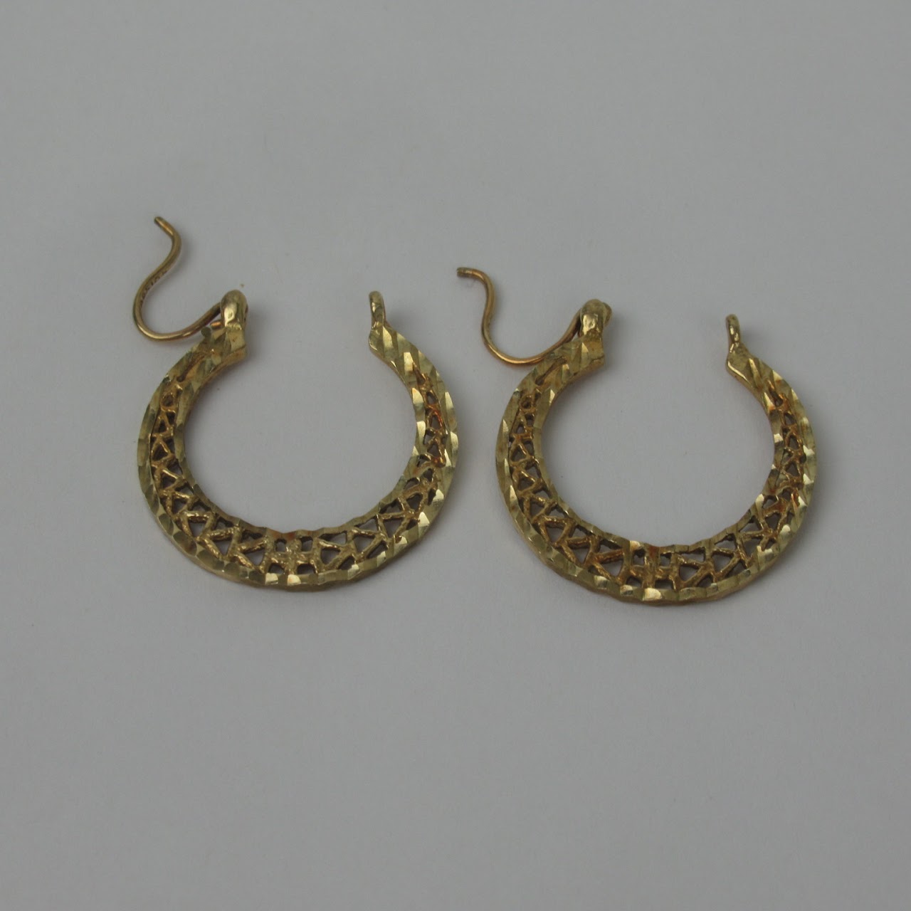 14K Gold Filigree Earring Set