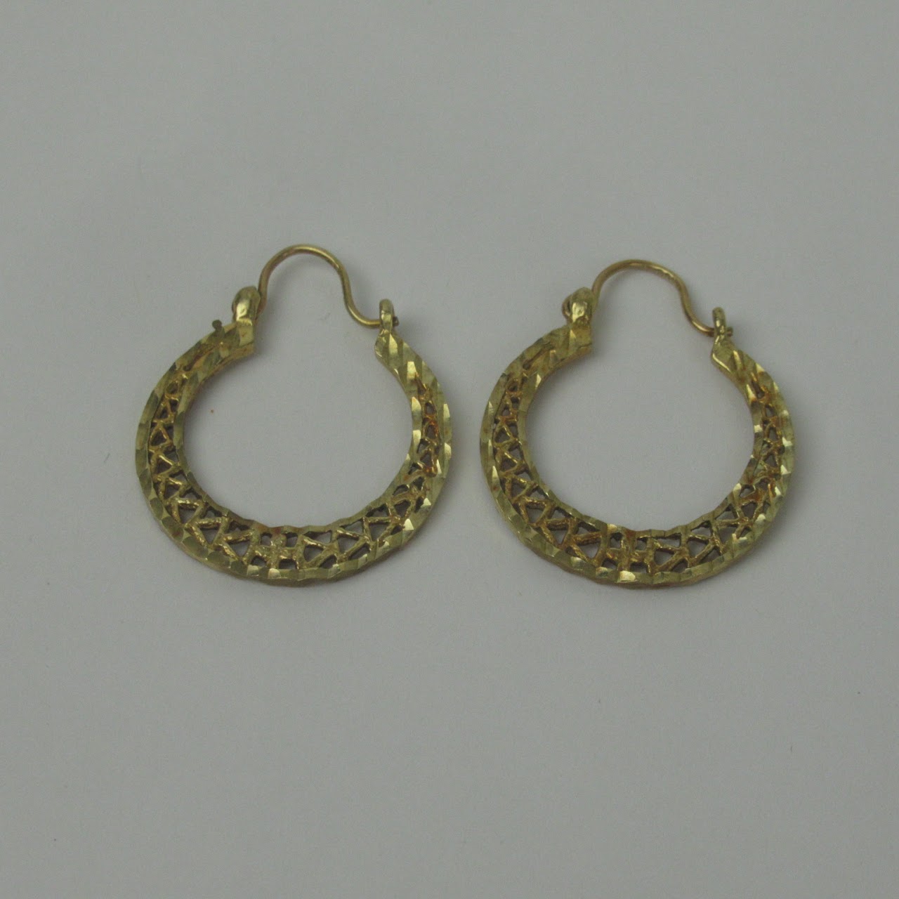 14K Gold Filigree Earring Set