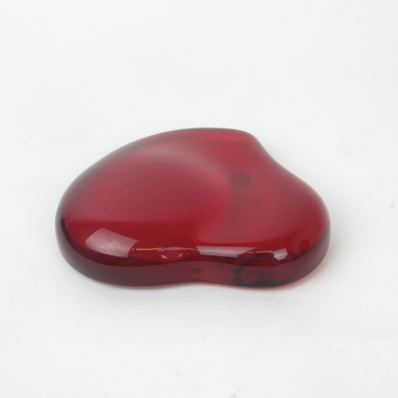 Tiffany & Co. Elsa Peretti Red Glass Heart Paperweight