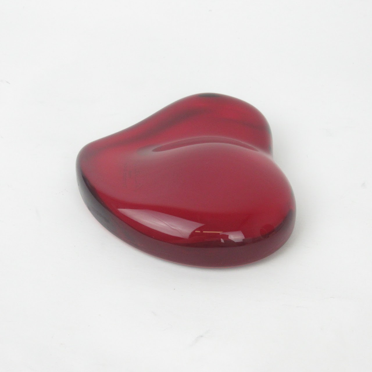 Tiffany & Co. Elsa Peretti Red Glass Heart Paperweight