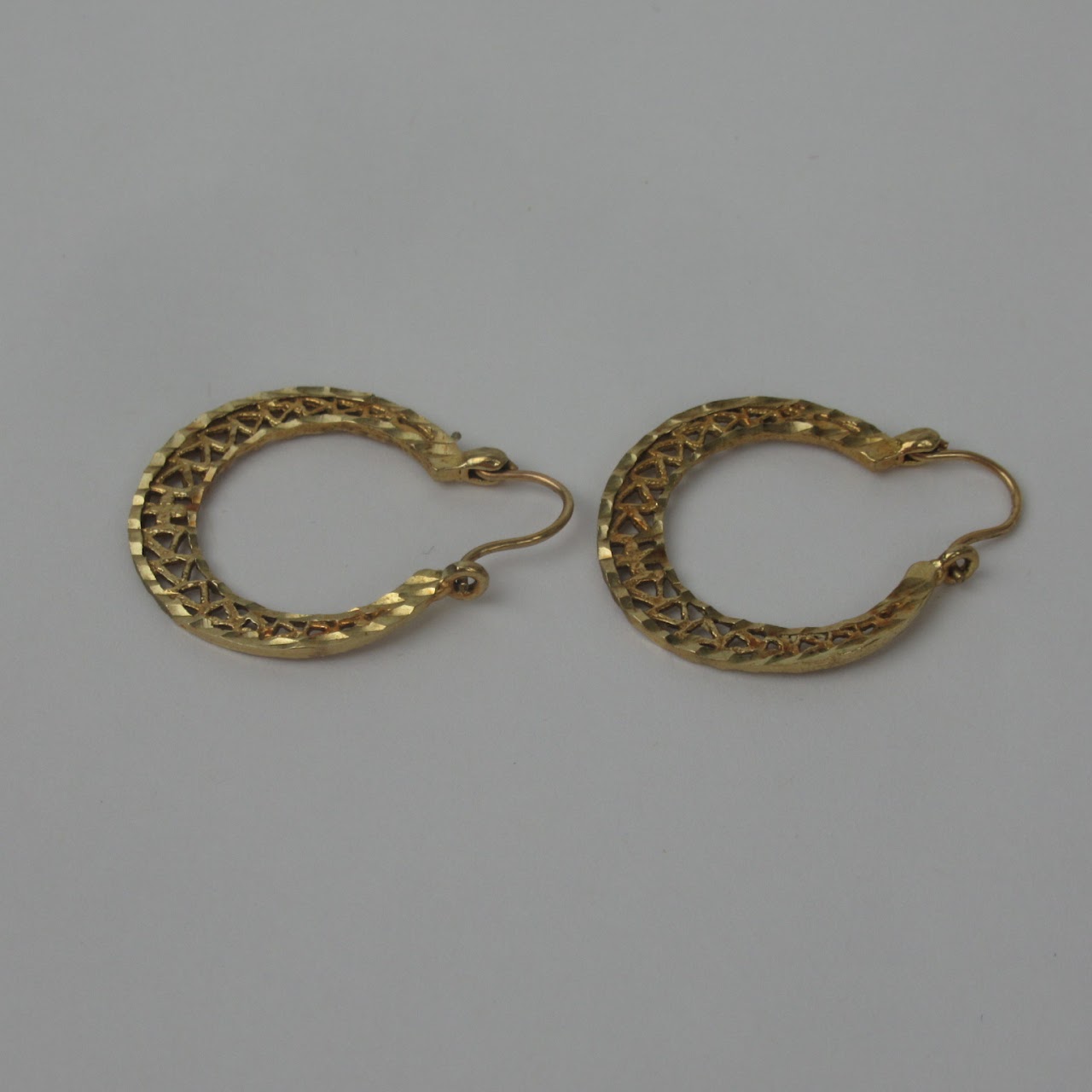 14K Gold Filigree Earring Set