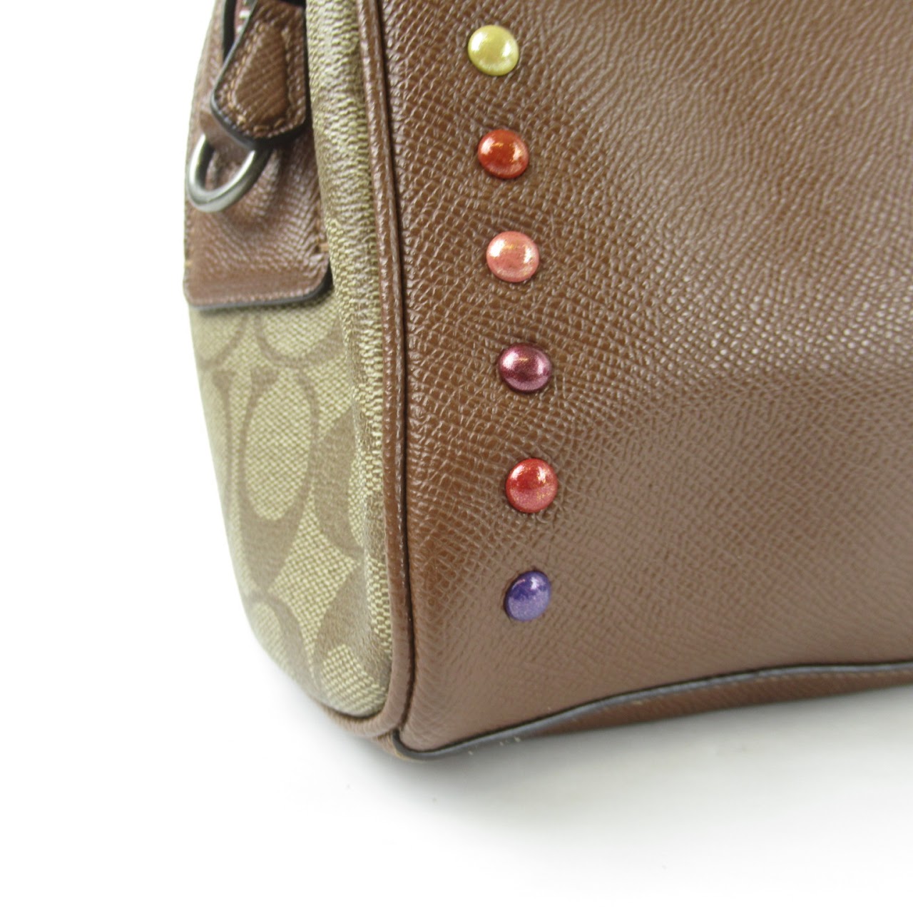 Coach Signature Studded Crossbody Satchel