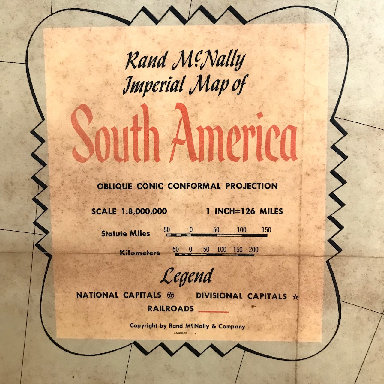 Rand McNally Vintage Map of South America