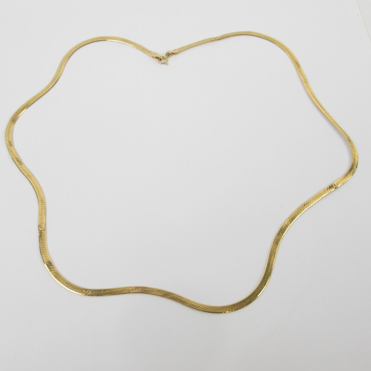 14K Gold Flat Herringbone Chain