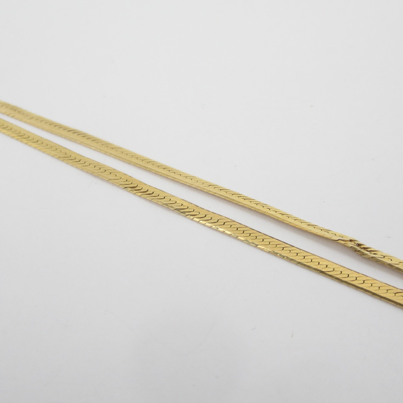 14K Gold Flat Herringbone Chain