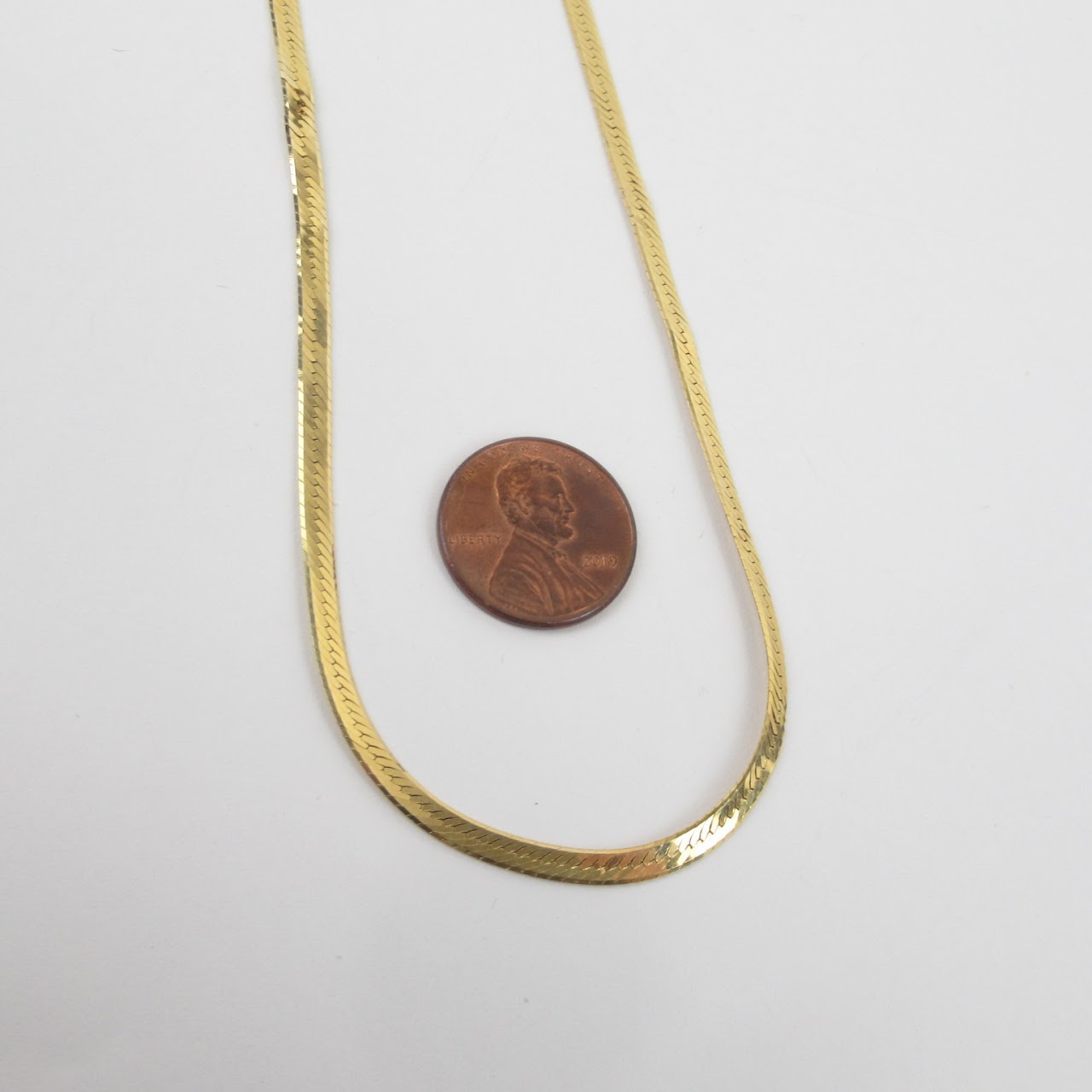 14K Gold Flat Herringbone Chain