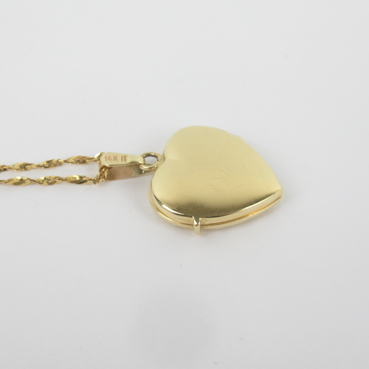 14K Gold Heart Locket Pendant