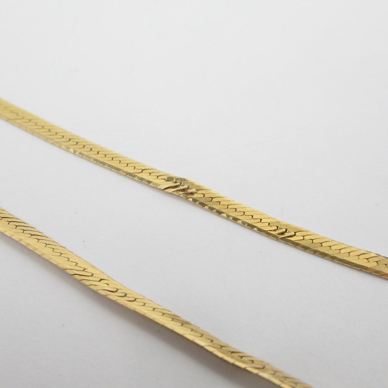 14K Gold Flat Herringbone Chain