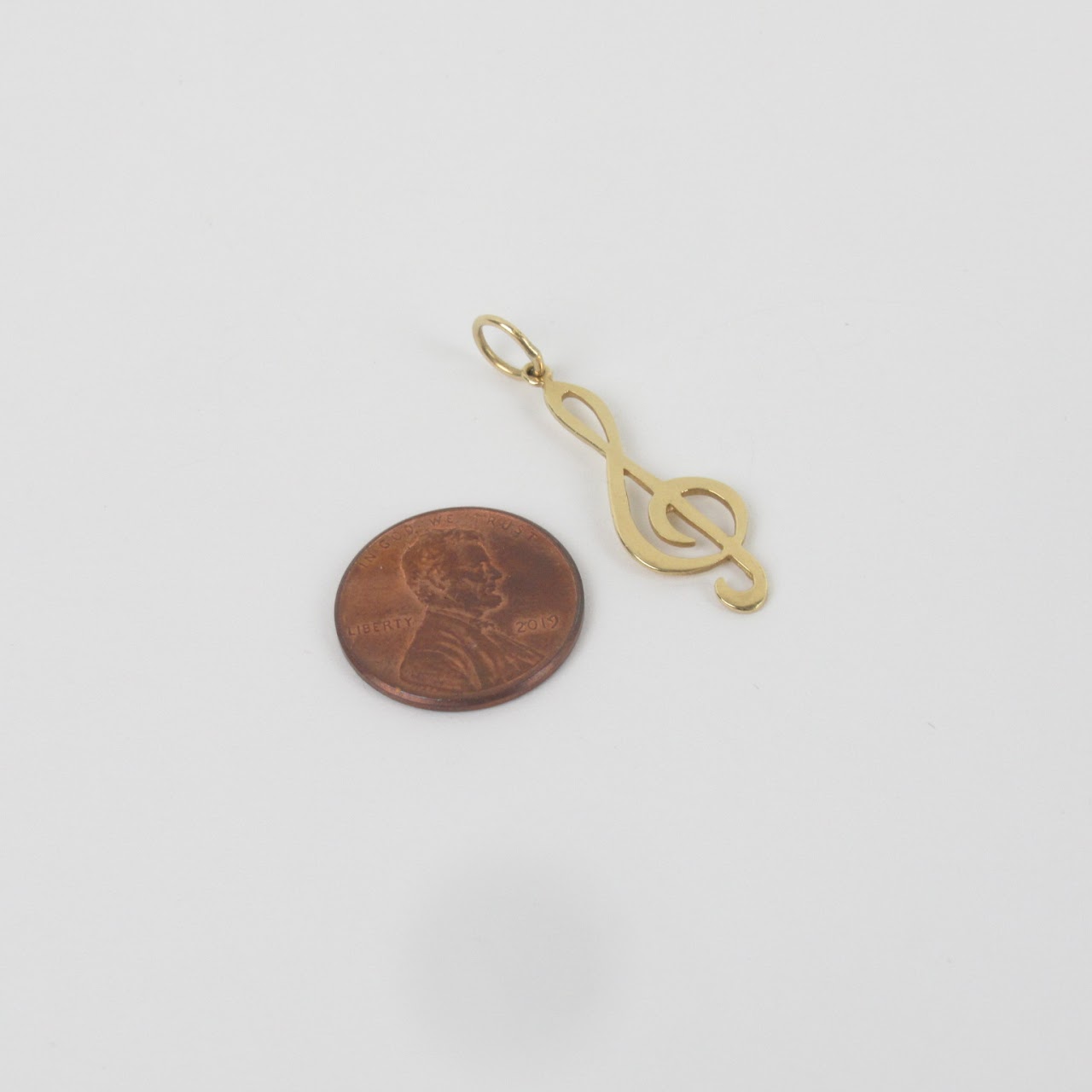 14K Gold Treble Clef Charm