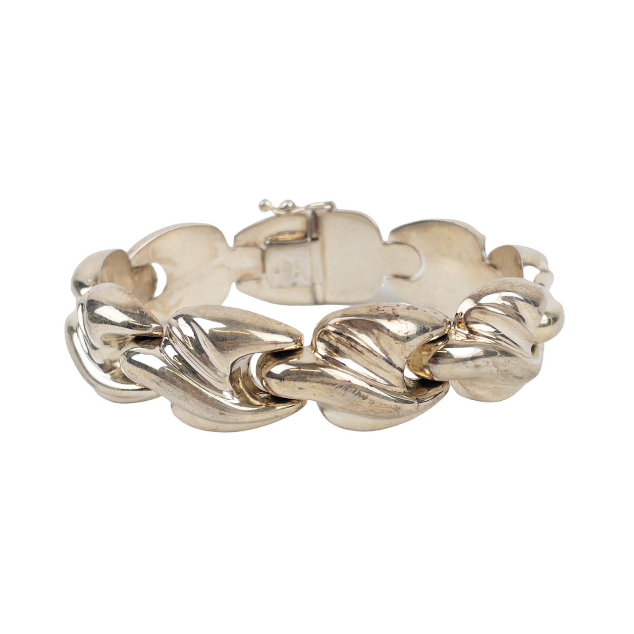 Sterling Silver Wave Link Bracelet