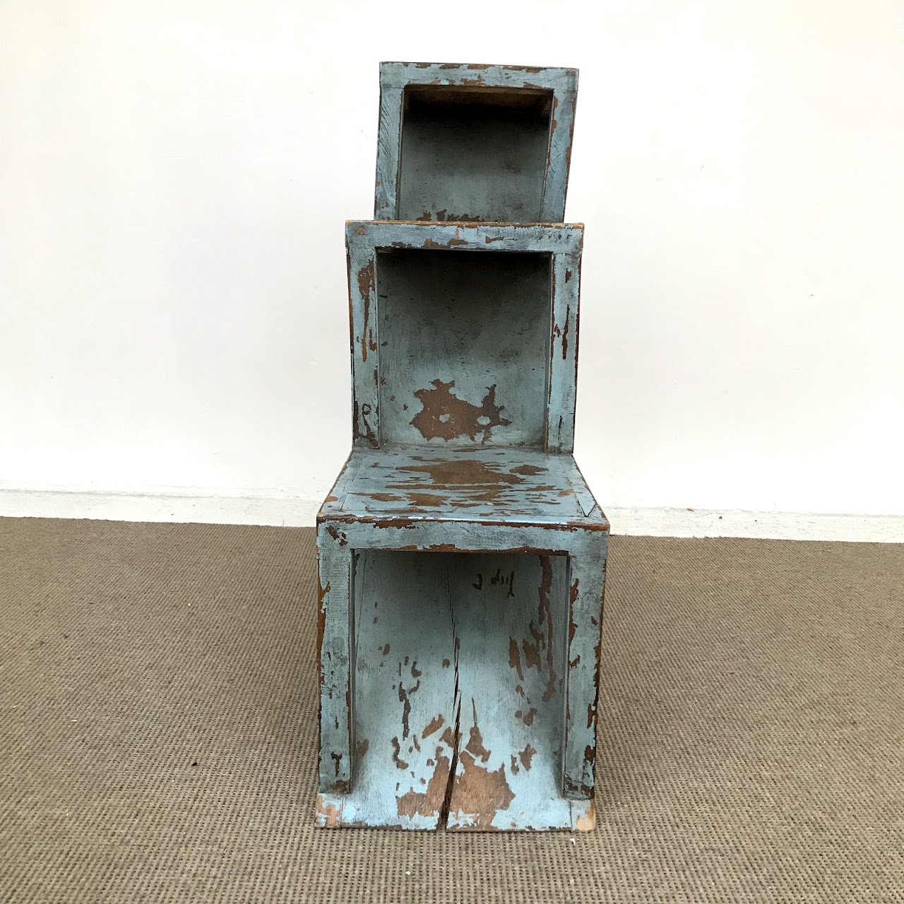 Distressed Staircase Accent Table