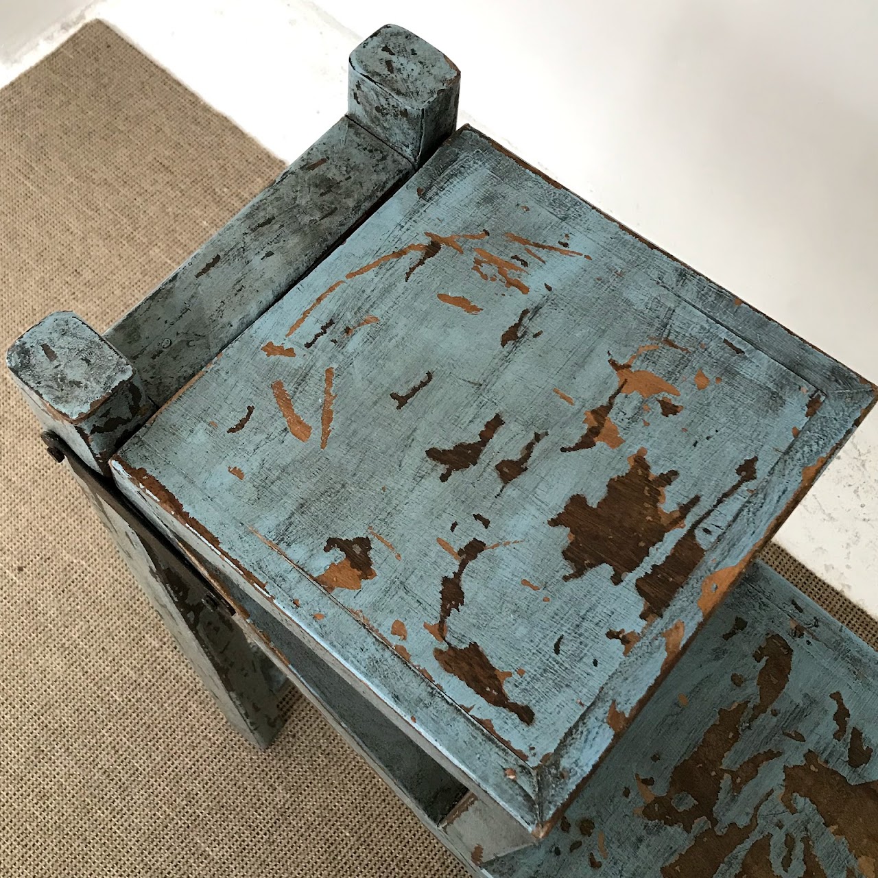 Distressed Staircase Accent Table