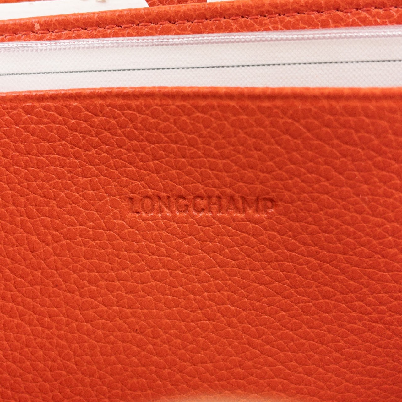 Longchamp NEW Orange Leather Continental Wallet