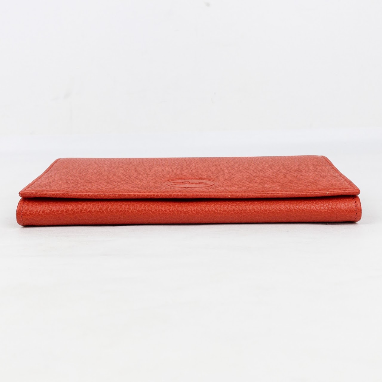 Longchamp NEW Orange Leather Continental Wallet