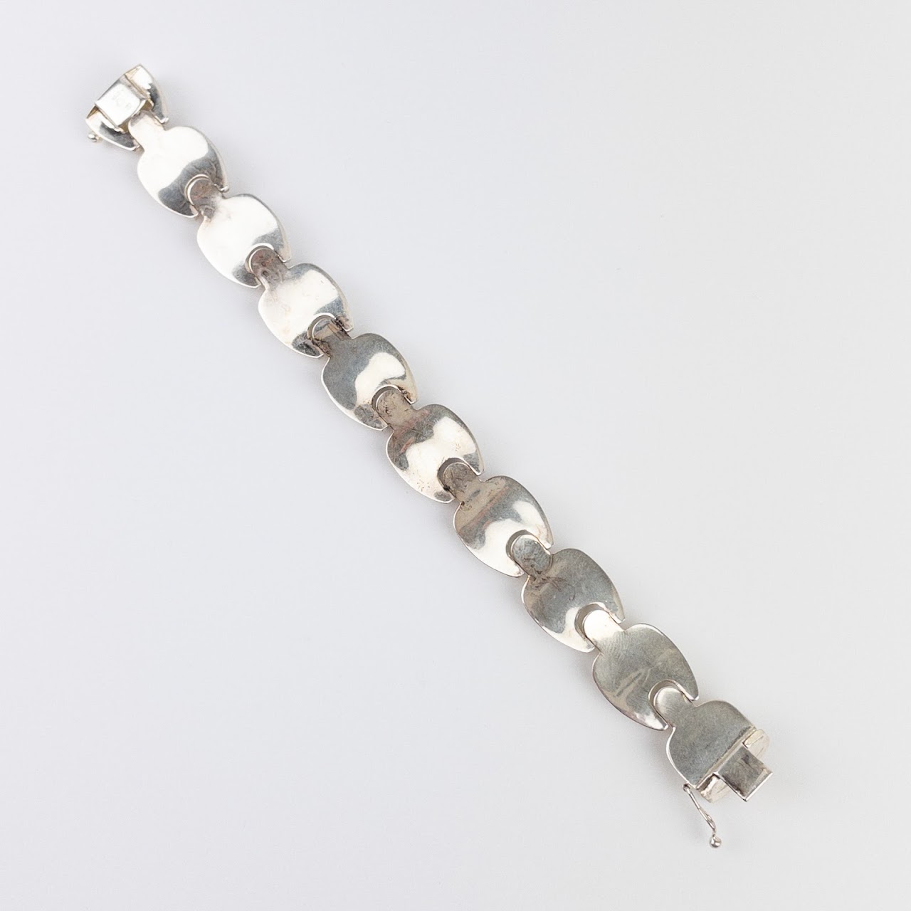 Sterling Silver Wave Link Bracelet