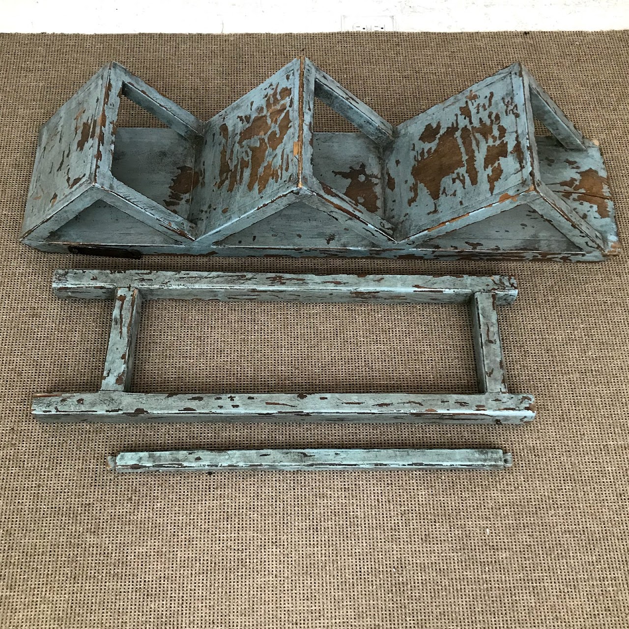 Distressed Staircase Accent Table