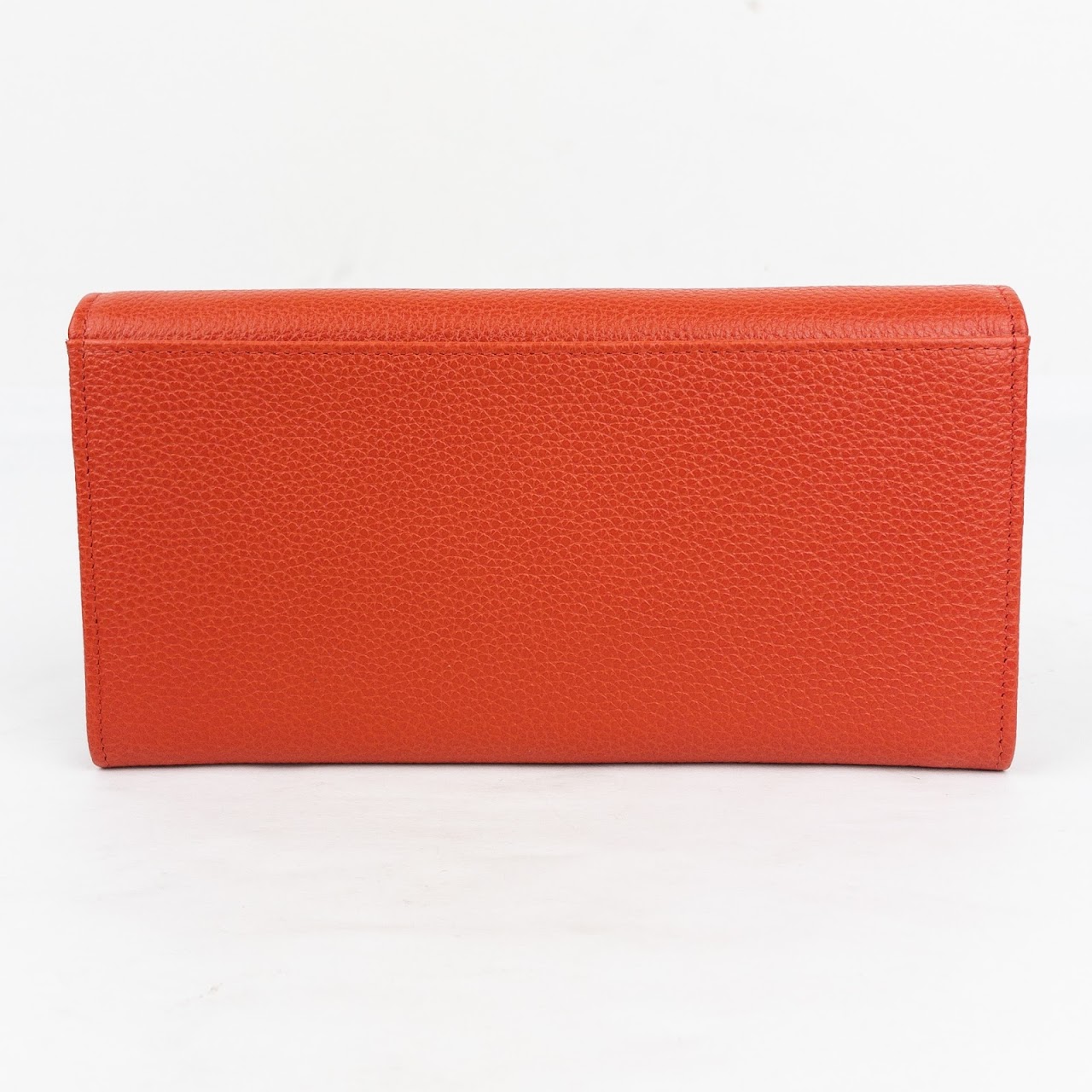 Longchamp NEW Orange Leather Continental Wallet