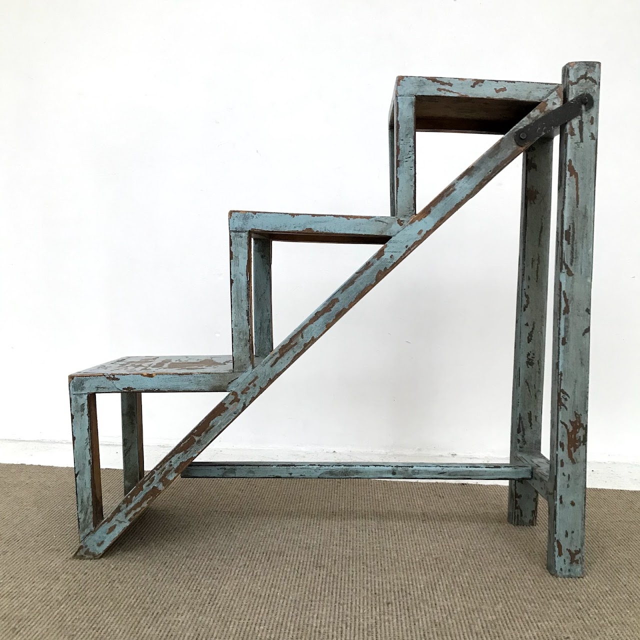 Distressed Staircase Accent Table