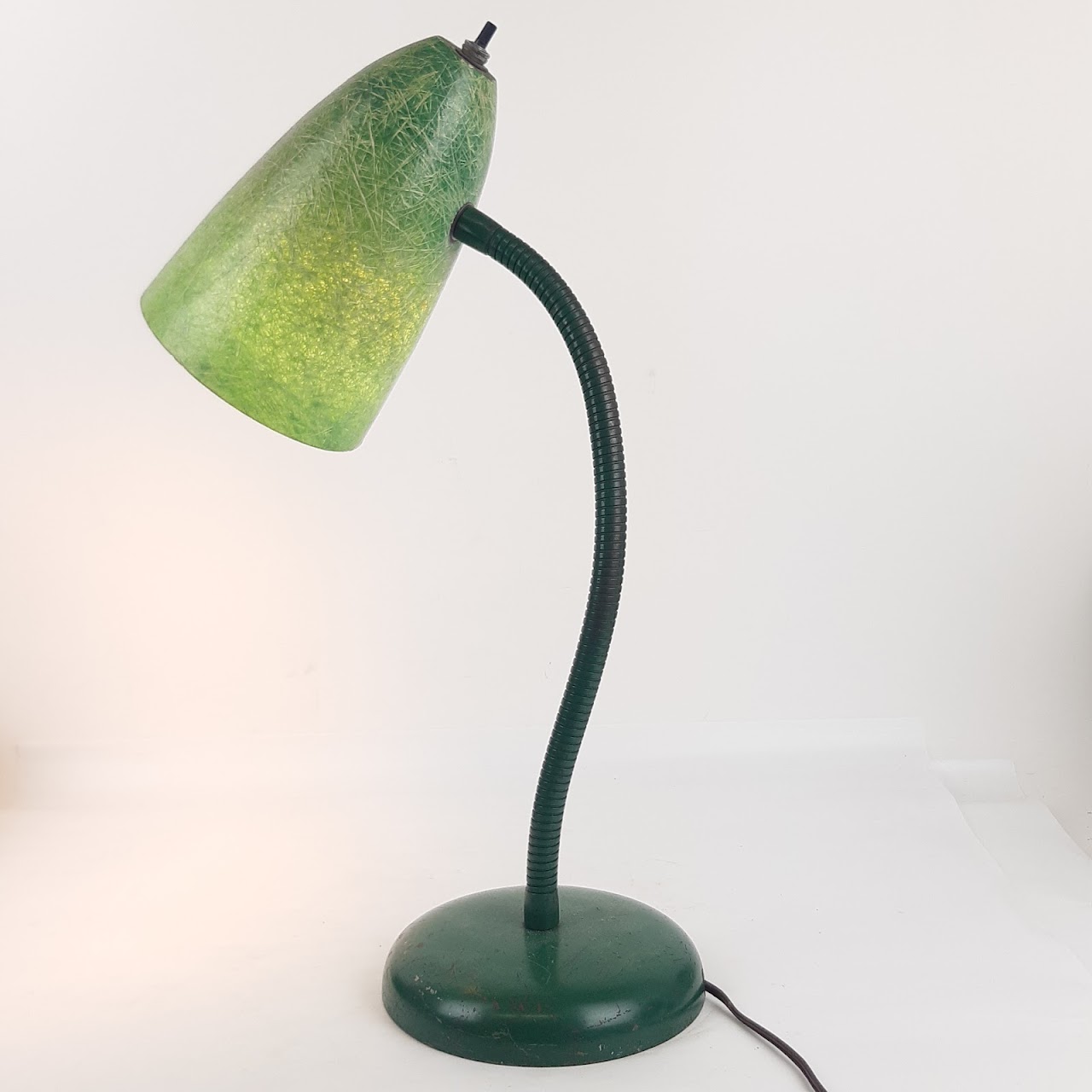 Mid-Century Modern Fiberglass Shade Gooseneck Desk Lamp