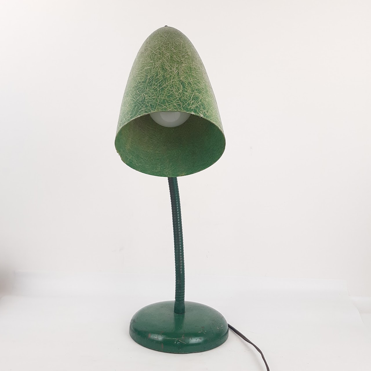 Mid-Century Modern Fiberglass Shade Gooseneck Desk Lamp