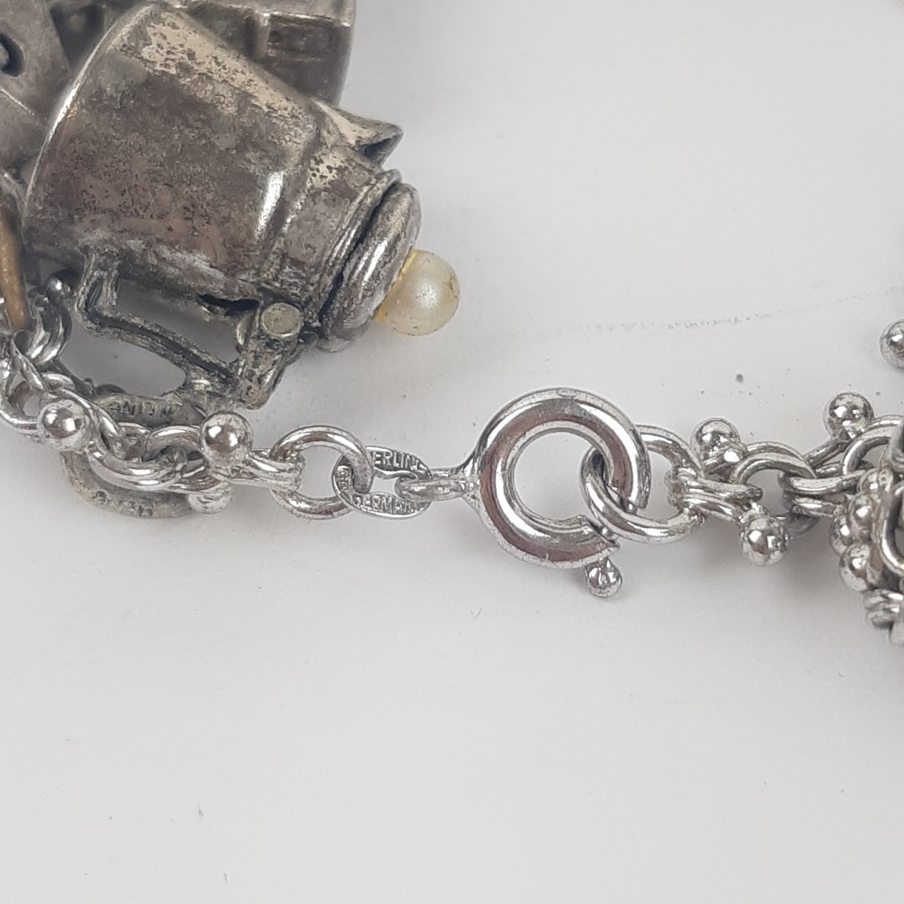 Sterling Silver & Brass Charm Bracelet