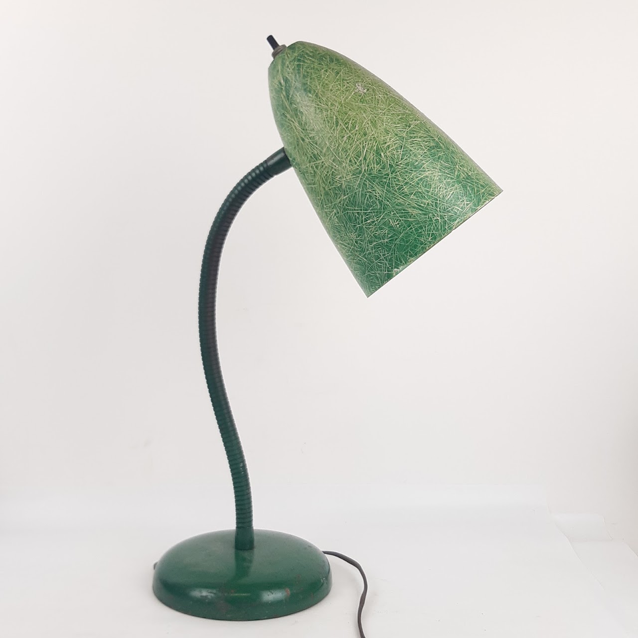 Mid-Century Modern Fiberglass Shade Gooseneck Desk Lamp