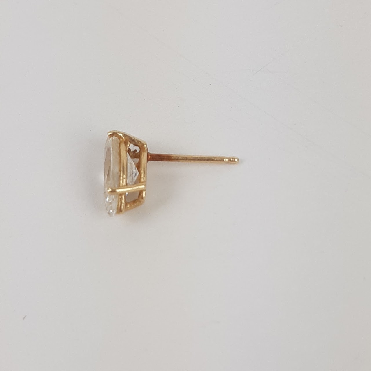 14K Gold & CZ Post Earring Pair Lot of 3