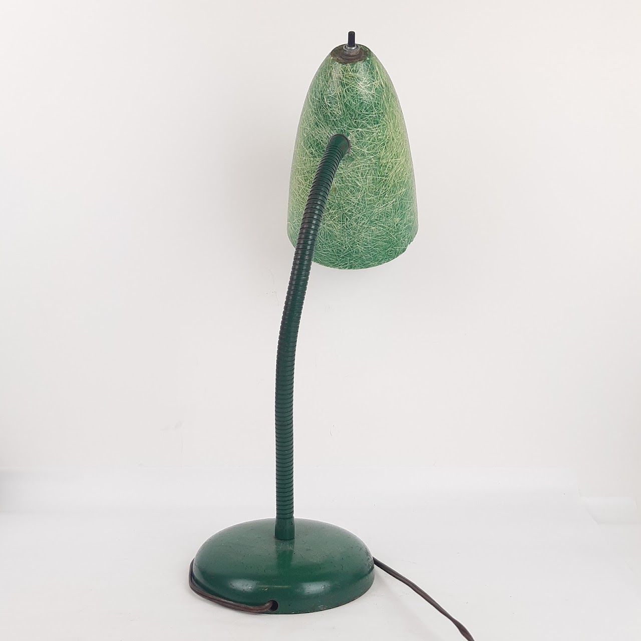 Mid-Century Modern Fiberglass Shade Gooseneck Desk Lamp