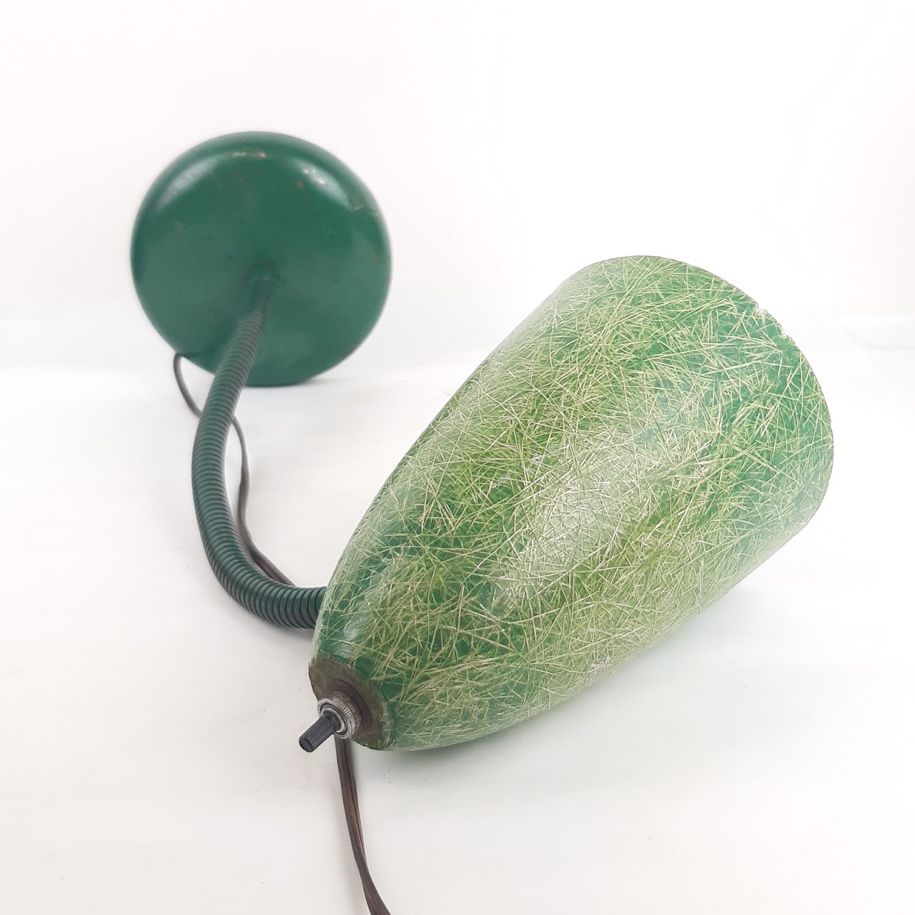 Mid-Century Modern Fiberglass Shade Gooseneck Desk Lamp