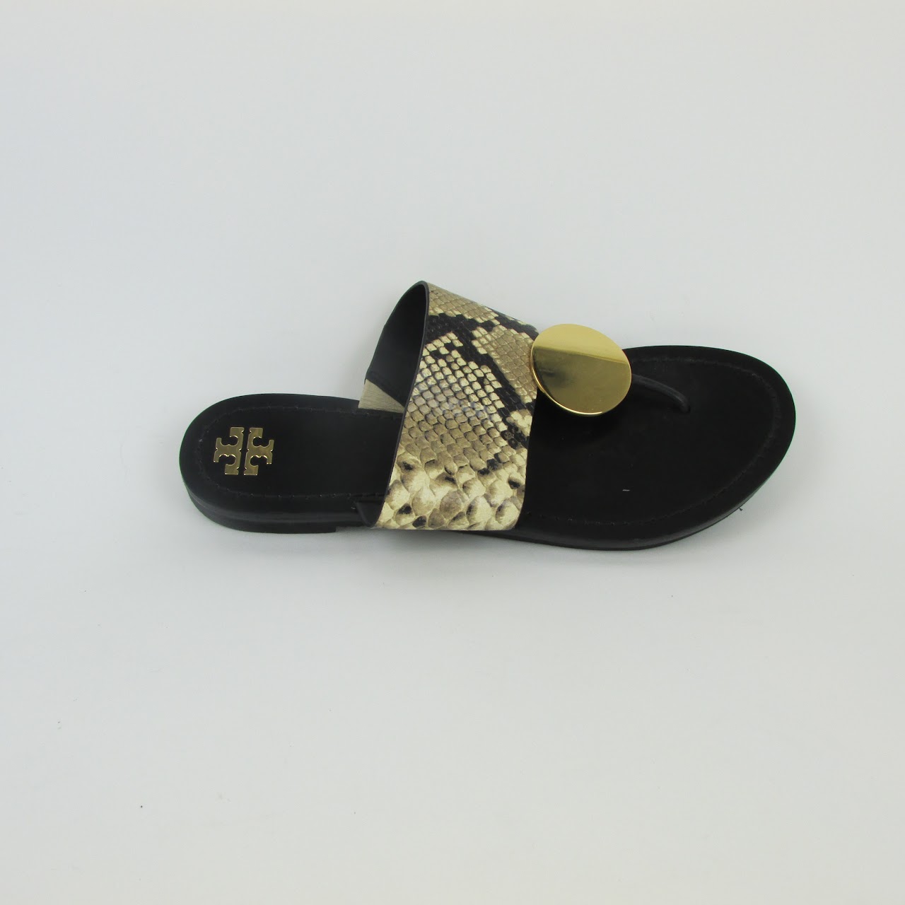 Tory Burch Embossed Leather Flip Flops