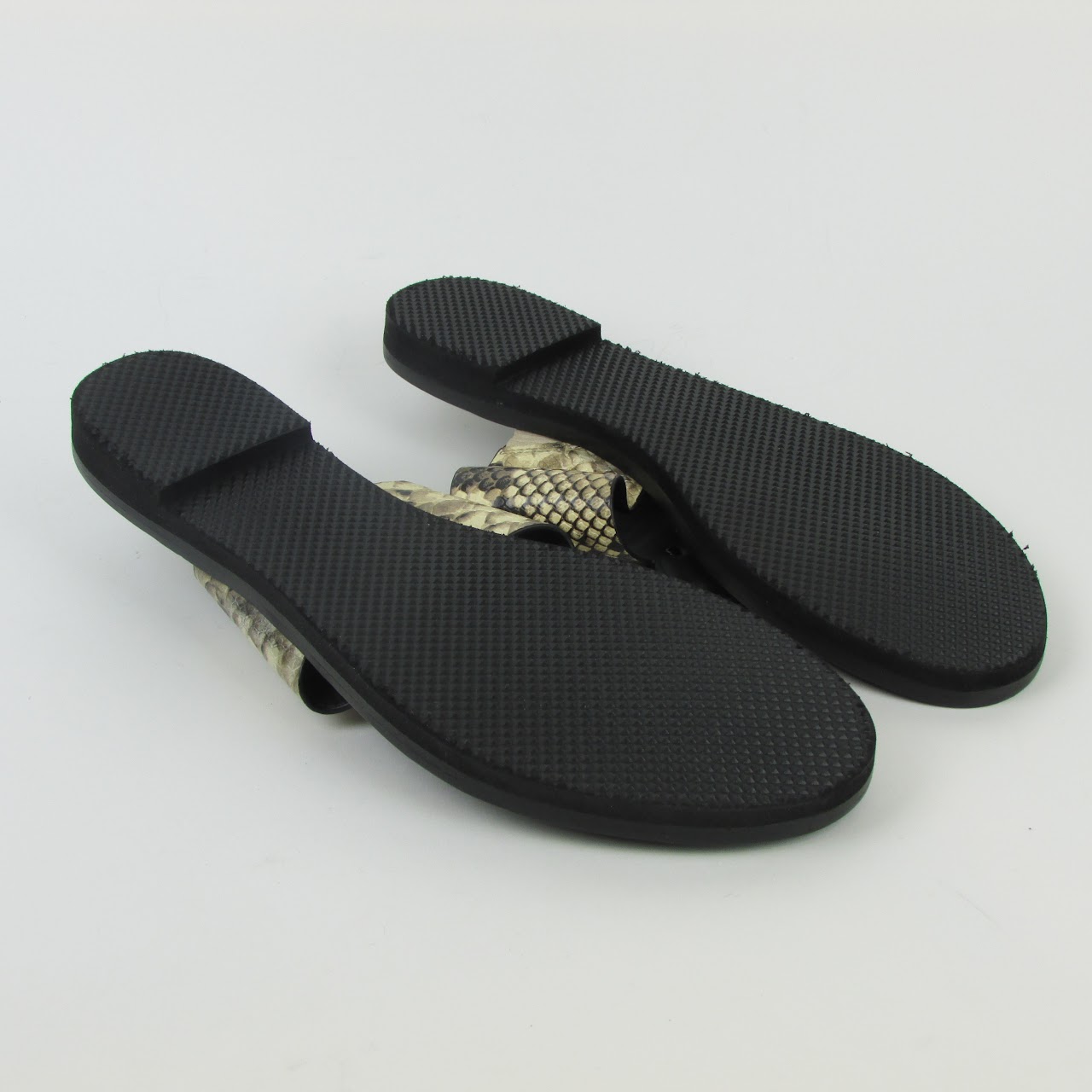 Tory Burch Embossed Leather Flip Flops