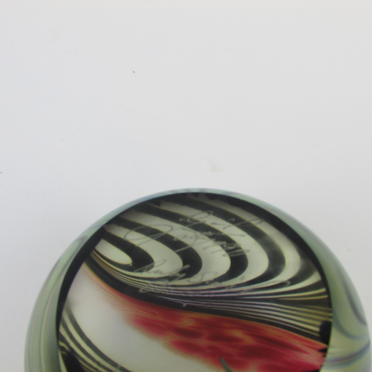 Iridescent Art Glass Signed Paperweight