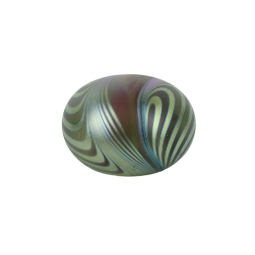 Iridescent Art Glass Signed Paperweight