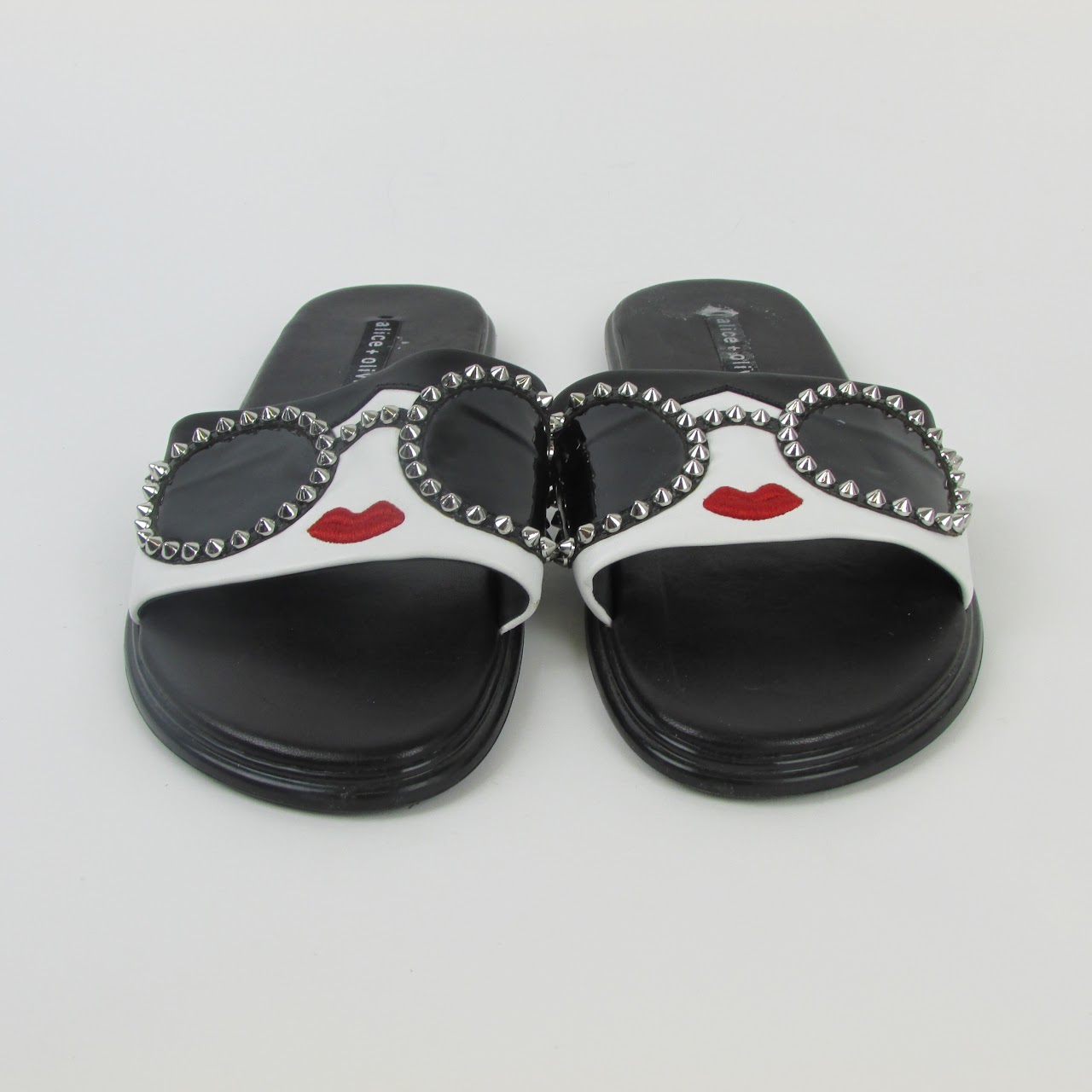 Alice & Olivia Stace Face Studded Slides