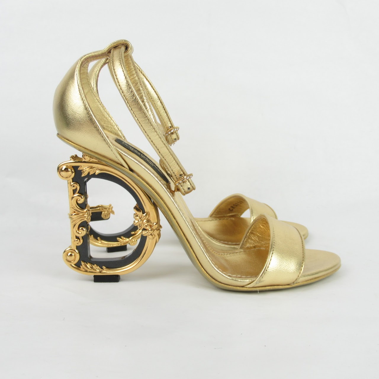 Dolce & Gabbana Metallic DG Heel Sandals