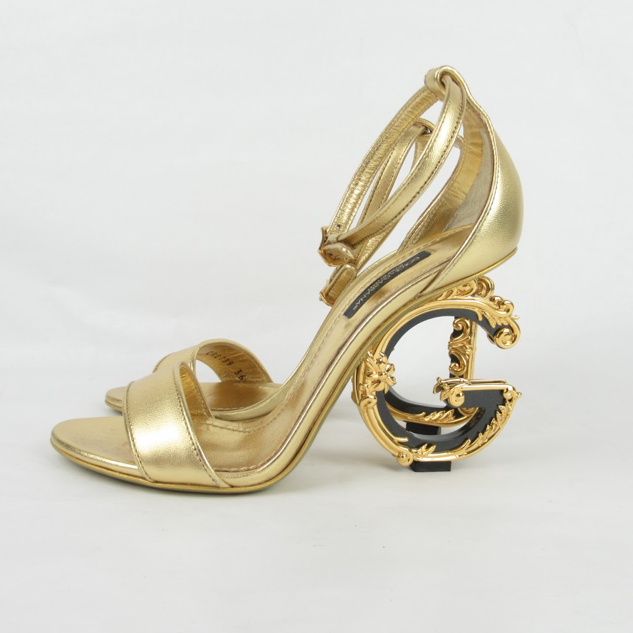 Dolce & Gabbana Metallic DG Heel Sandals